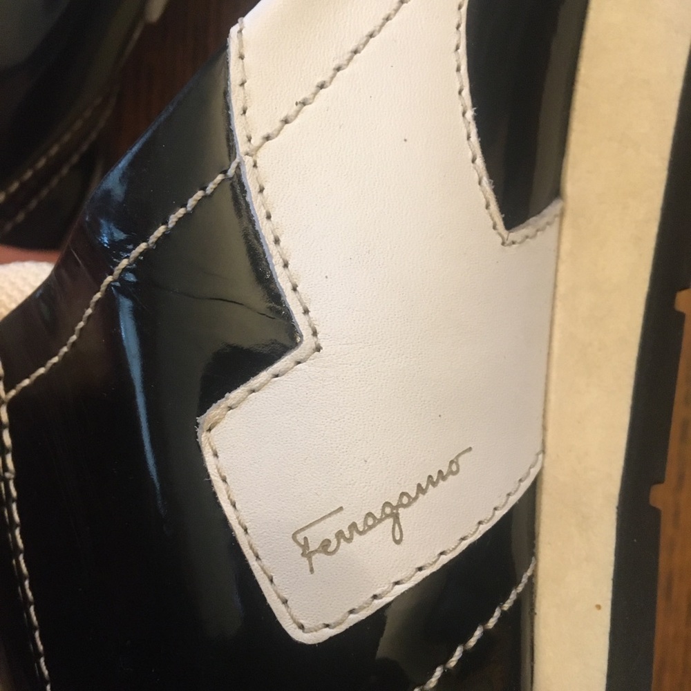 Ferragamo sneaker mule patent leather